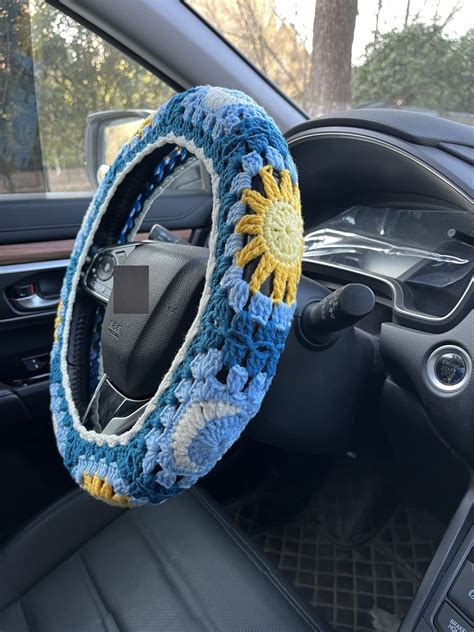 Sun Moon Steering Wheel Covers | Crochet car, Girly car accessories, Hippie car