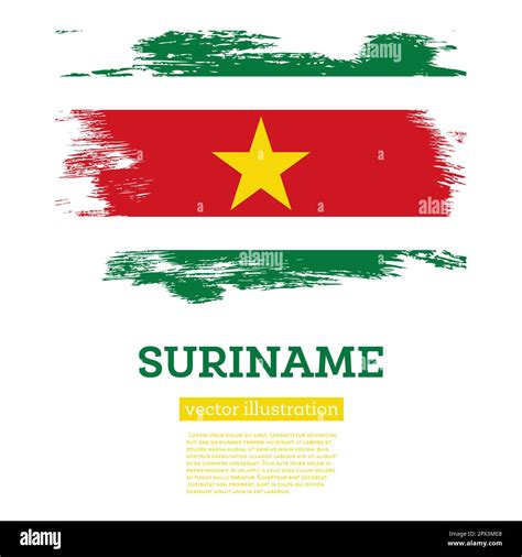 Suriname Flag with Brush Strokes. Vector Illustration. Independence Day ...