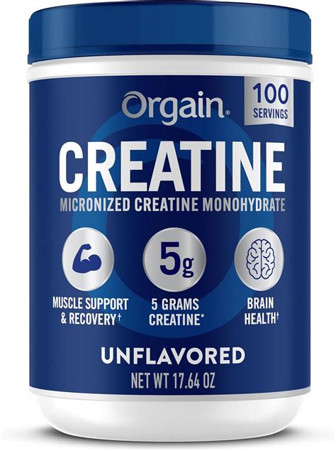 Amazon.com: Orgain Creatine Monohydrate Micronized Powder, 100 Servings ...