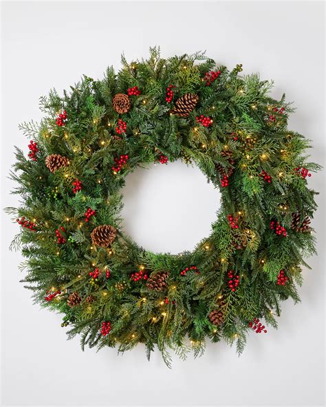 Outdoor Winter Evergreen Artificial Christmas Wreath | Balsam Hill
