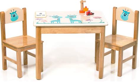 Modern Kraftz 2 Seater Wooden 'Giraffe' Themed Kids Round Table Chairs ...