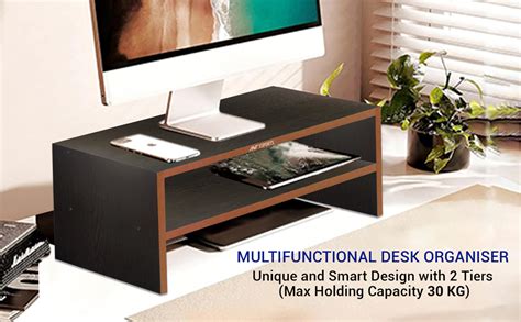 Ant Esports Wooden Monitor Desk Stand Riser with Flat Storage Organizer ...