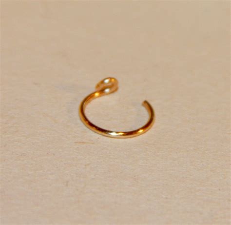 14k Gold Filled Fake Nose Ring Clip on Nose Ring Faux Nose - Etsy