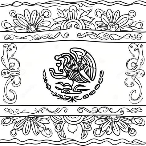 Vibrant Mexican Flag Coloring Page (19804-16101)