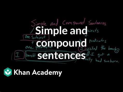 Simple and compound sentences - Syntax - Khan Academy Video Lecture - ACT