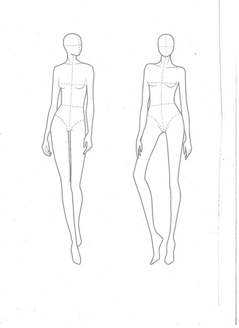 Fashion design woman s silhouette croquis template – Artofit