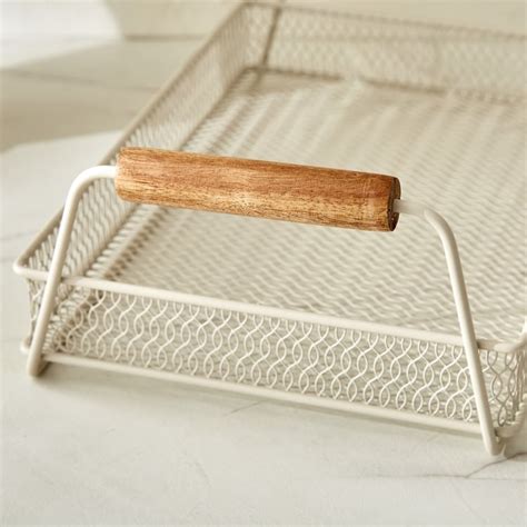 Buy Chefs Pride Allure Metal and Wood Serving Tray - 30x20x10cm from ...
