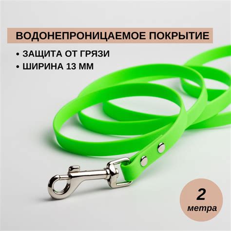 Биотановый поводок для собак, для мелких, средних пород 2 метра 13мм ...