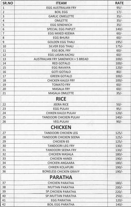 Menu at MP Chicken & Omlet, Surat