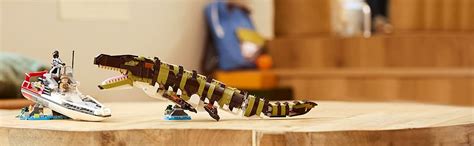 LEGO Jurassic World Brick-Built Mosasaurus Boat Mission Toy Dinosaur ...