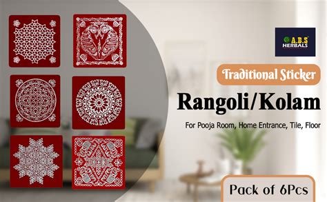 Buy ABS HERBALS : Rangoli/Kolam Sticker Traditional Handmade Kolam Art ...