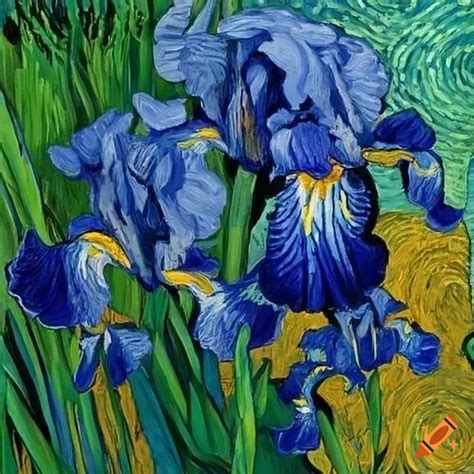 Painting of irises by vincent van gogh on Craiyon