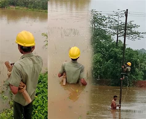 ದೇರಳಕಟ್ಟೆ: ನೆರೆ ನೀರಲ್ಲಿ ಮುಳುಗಿ ಕಡಿತಗೊಂಡಿದ್ದ ವಿದ್ಯುತ್ ಸಂಪರ್ಕ ಸರಿಪಡಿಸಿದ ...