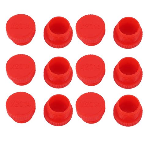 sourcingmap 12pcs M14 x 1.5mm PE External Threaded Tube Insert Cap ...