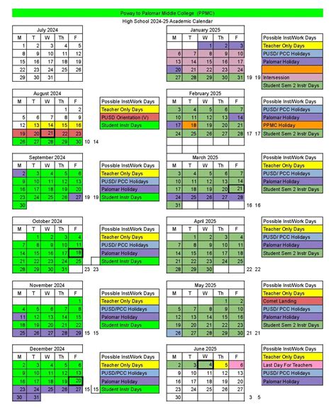 Student Schedule - Academics - POWAY TO PALOMAR MIDDLE COLLEGE
