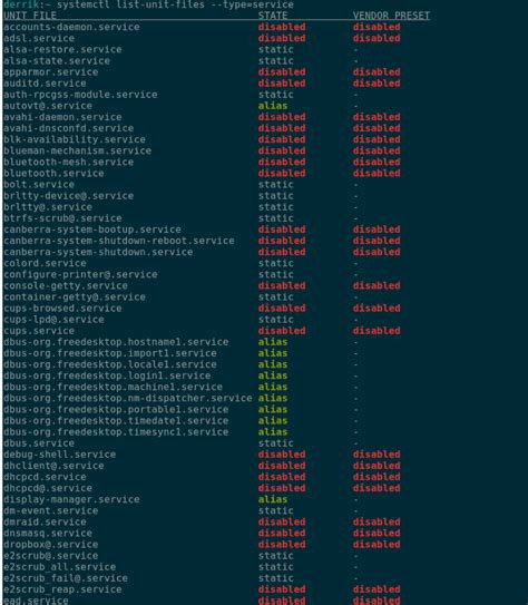 Linux: How to use Systemd to list services