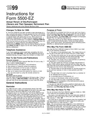 Fillable Online About Form 5500-EZ, Annual Return of One Participant ...