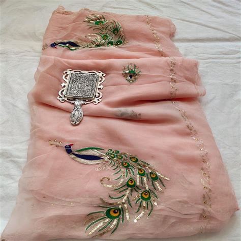 Sea Green Pure Chiffon Designer Gotapatti Saree|Shop Raputi Chiffon ...