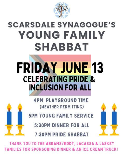 Scarsdale Synagogue's Young Family Shabbat - Celebrating Pride ...