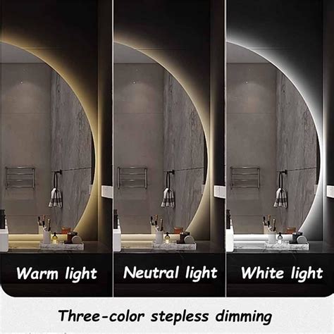 UkewEi Half Moon Backlit Mirror 25 x 35 Wall Mounted LED India | Ubuy