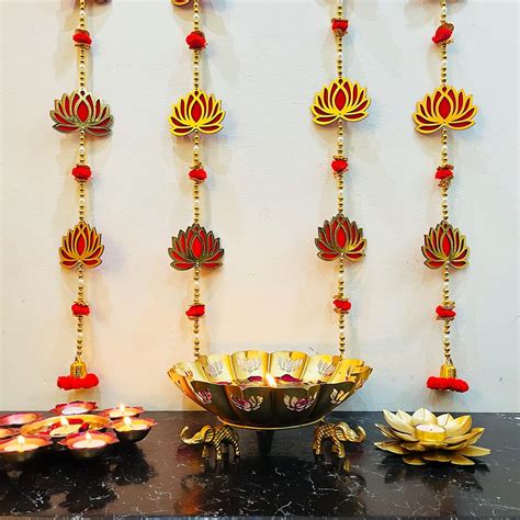 THEARTISANEMPORIUM Handmade Lotus Wall Hanging Toran for Decoration ...