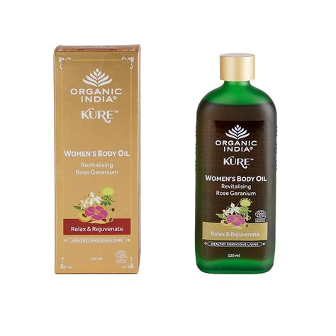 Buy Organic India Women's Body Oil Revitalising Rose Geranium, 120 ml ...