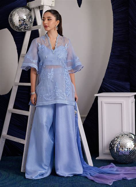 Cassie Periwinkle Shirt And Dupatta – Nour
