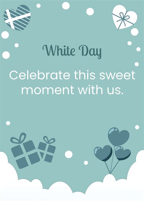 Free White Day Invitation Card Template to Edit Online