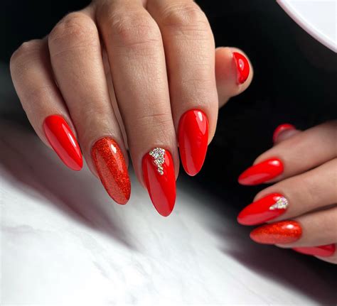 Red And Silver Acrylic Nail Designs