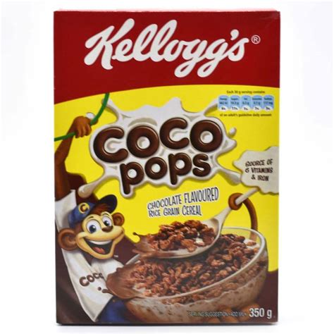 Kellogg's Coco Pops Chocolate flavoured Rice Grain Cereal- 350g Box ...