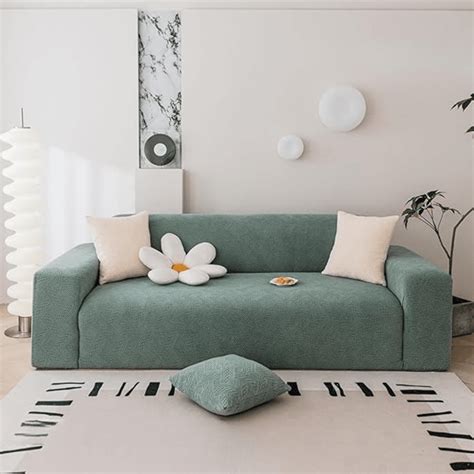 Green Plaid Texture Jacquard Sofa Cover – Great Happy IN