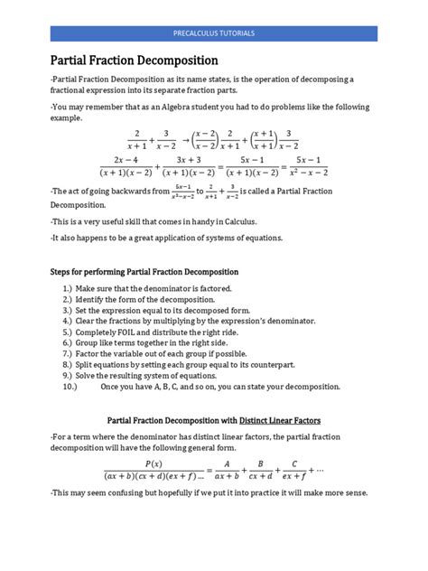 Image result for Partial Fraction Decomposition Examples