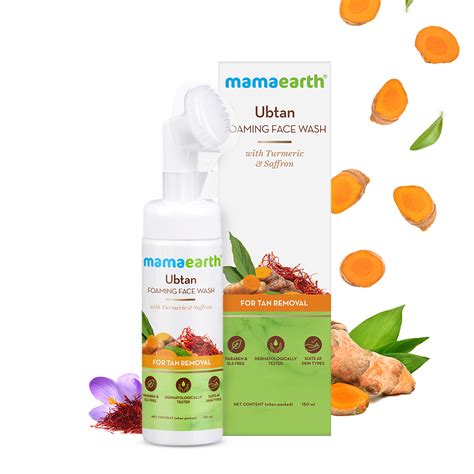 Mamaearth Ubtan Foaming Face Wash with Turmeric and Saffron for Tan Re ...