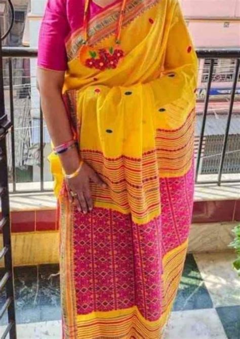 Assam Khadi Jamdani Saree – Monamaar