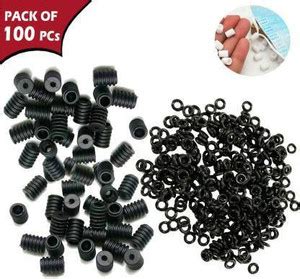 CIKONZA (PACK OF 100) Cord Lock Silicone Rubber Adjuster loop Round ...