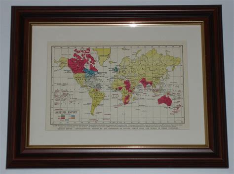 Print over 100 yrs old Map of British Empire Historical also available unframed | #1775595373