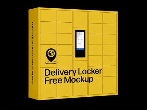 Smart Parcel Delivery Locker Free Mockup