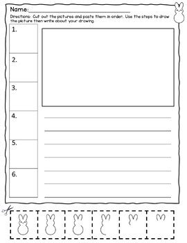 Easter Writing Prompts Directed Drawing by CreativeCOTA LLC | TPT