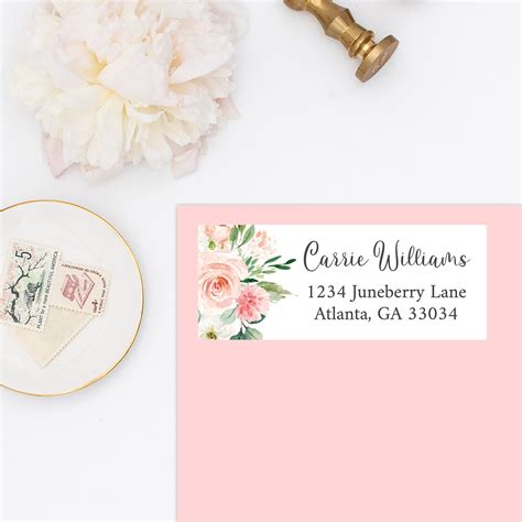 Lovely Blush Floral Return Address Labels – Chicfetti