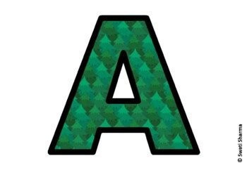 Winter Fir Trees Bulletin Board Letters, Alphabet Posters, Winter ...