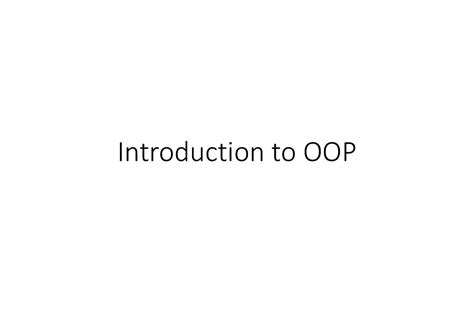 Semester 1 Object-Oriented Programming Introduction to OOP ...