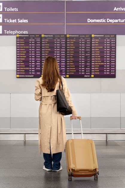 Full shot woman at airport | Free Photo