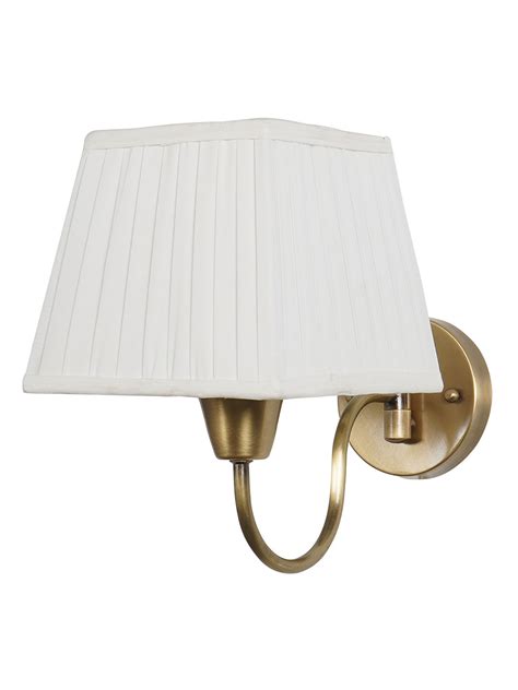 Gooseneck Brass Swivel Wall Sconce with White Pleated Square Fabric Shade