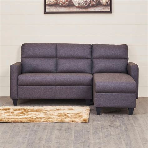 Buy Helios Clary Greyish Brown 2+L Fabric Right Corner Sofa - Length ...