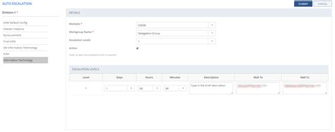 Configuring Auto Escalations
