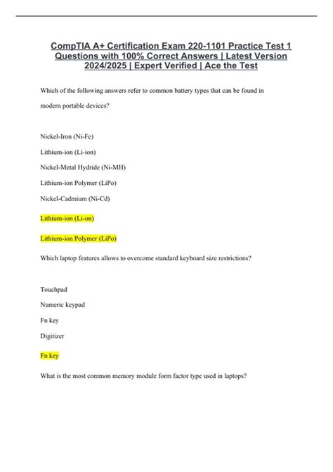 Image result for CompTIA a Practice Test Questions and Answers