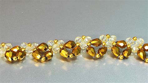 Bronze yellow sparkle beads bracelet – Zaimaka
