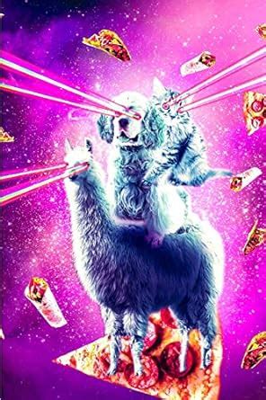 Buy Laser Eyes Space Cat Riding Dog, Llama - Rainbow Daily Weekly ...