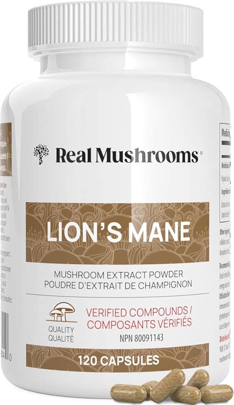 Real Mushrooms Lions Mane Mushroom Cognition Capsules 120 Capsules ...
