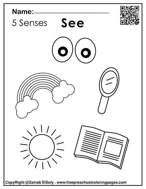 Collection of 5 Senses Coloring Pages - Free Printable